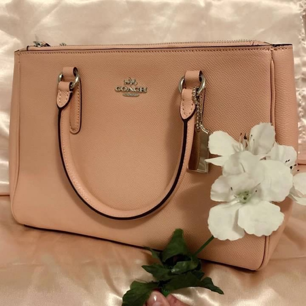 Coach Purse Pink Double Zip  Satchel Crossbody